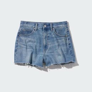 Uniqlo High Rise Denim Shorts (Frayed Hem)